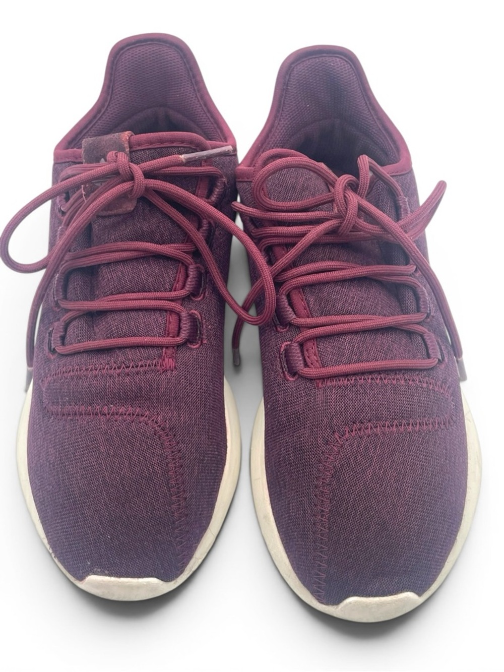 Adidas Tubular Shadow Burgundy Knit Sneakers Women’s 7.5 Casual Comfort - Picture 8 of 10
